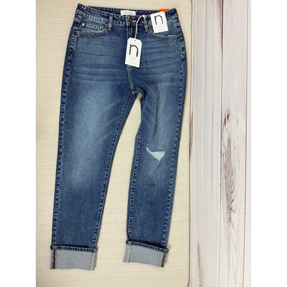 Nature Denim Denim - Nature Denim Distressed Mom Jeans‎ Womens Blue Size 6
